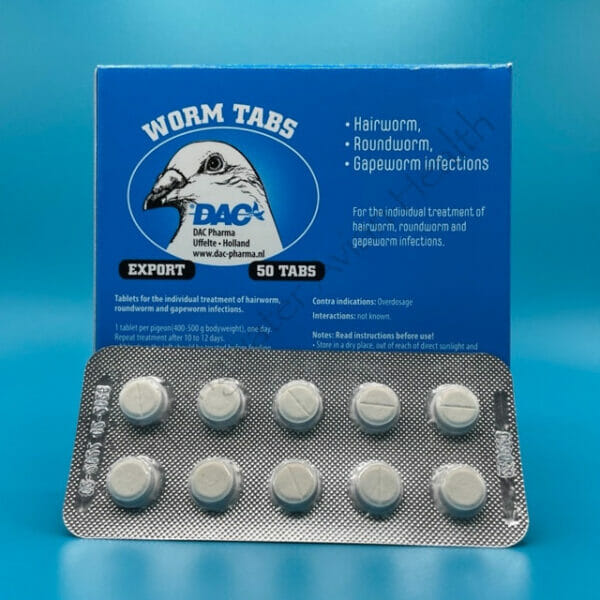 Worm Tabs box and tablets