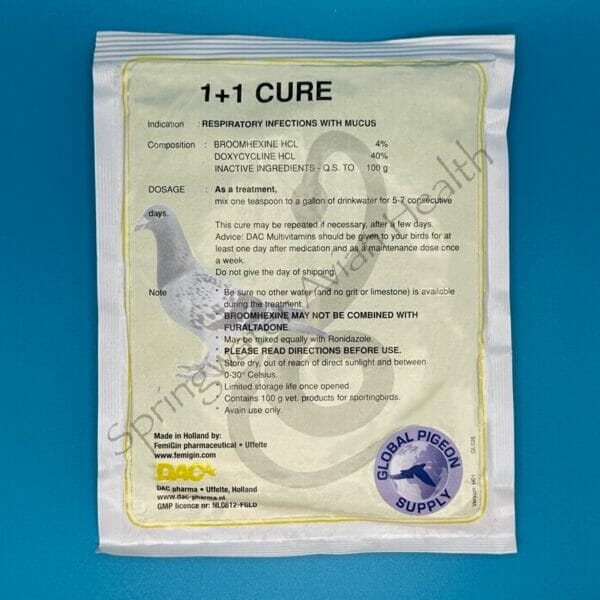 DAC 1 + 1 Cure Global Powder pouch front.
