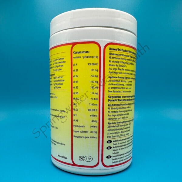 DAC Multivit Mix right side of label