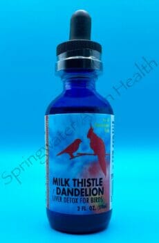 Front of Morning Bird Milk Thistle / Dandelion bottle.