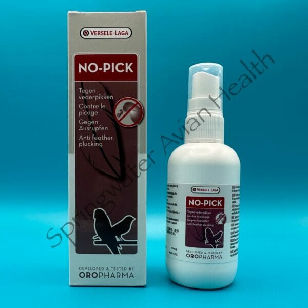 Versele-Laga Oropharma No-pick spray bottle and packaging.